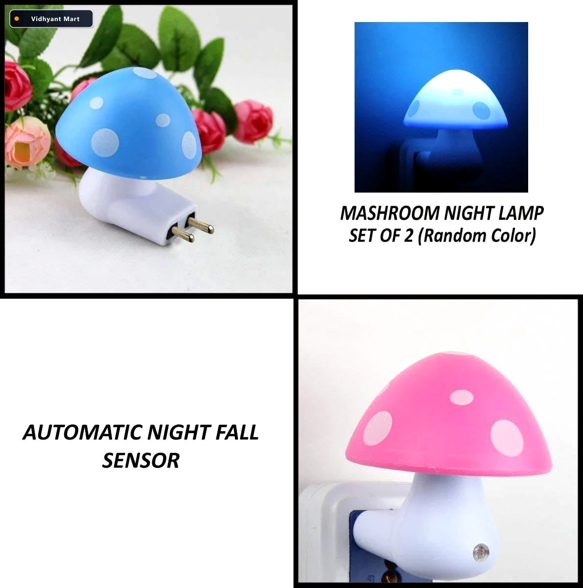 Vidhyant Mart Automatic Night Sensor Lamp Multicolour Led Light 2