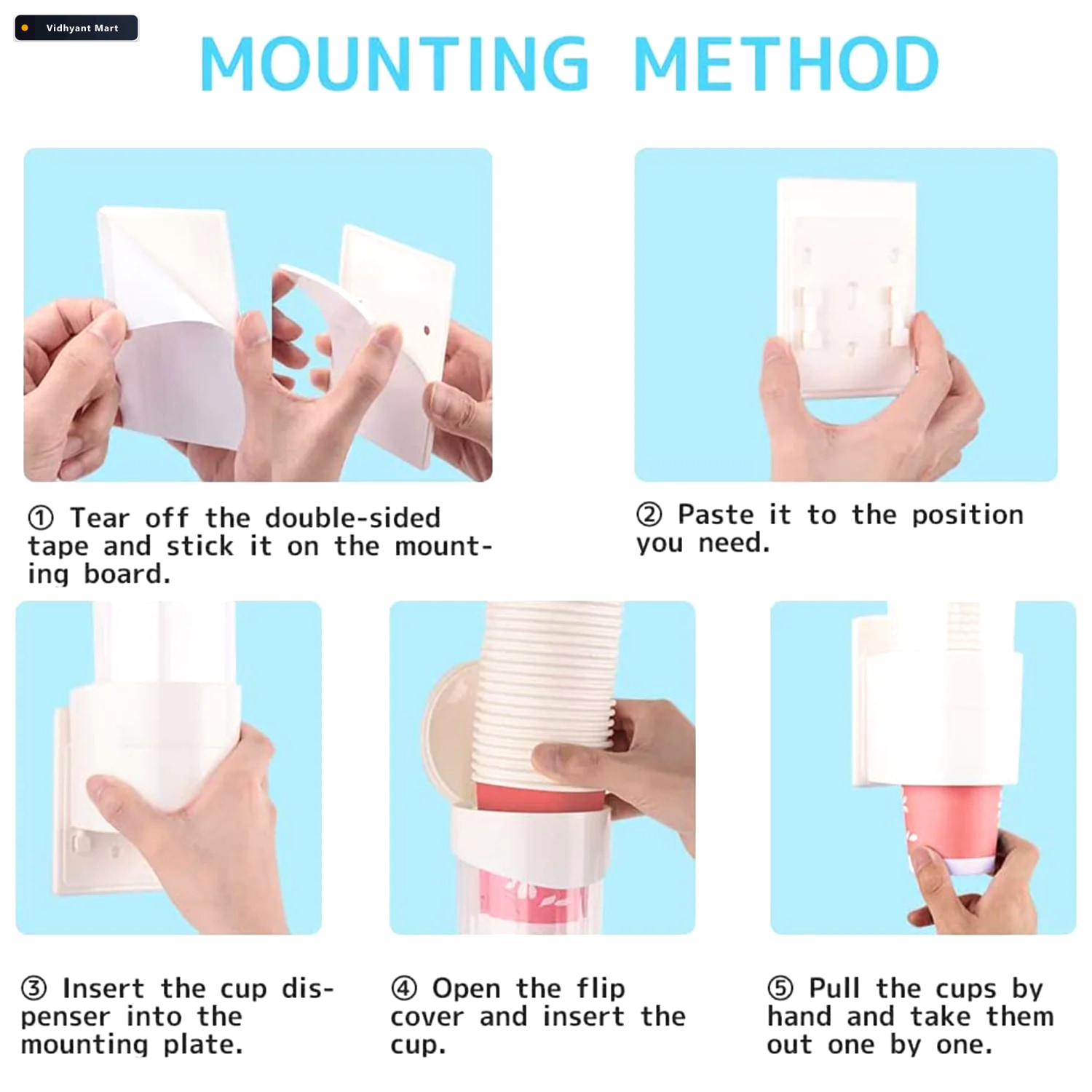 Vidhyant Mart Automatic Paper Cup Dispenser Hygienic Wall Mounte 2