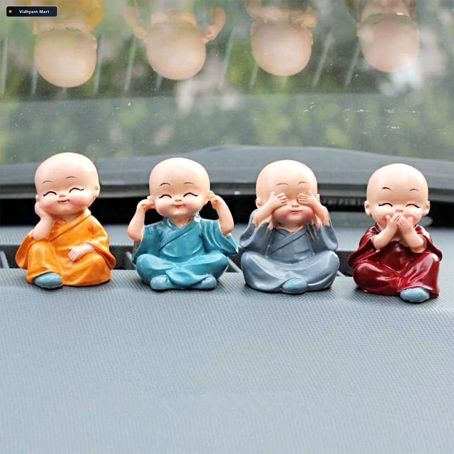 Vidhyant Mart Baby Buddha Statue Set 4 Piece Lightweight Decorat 2