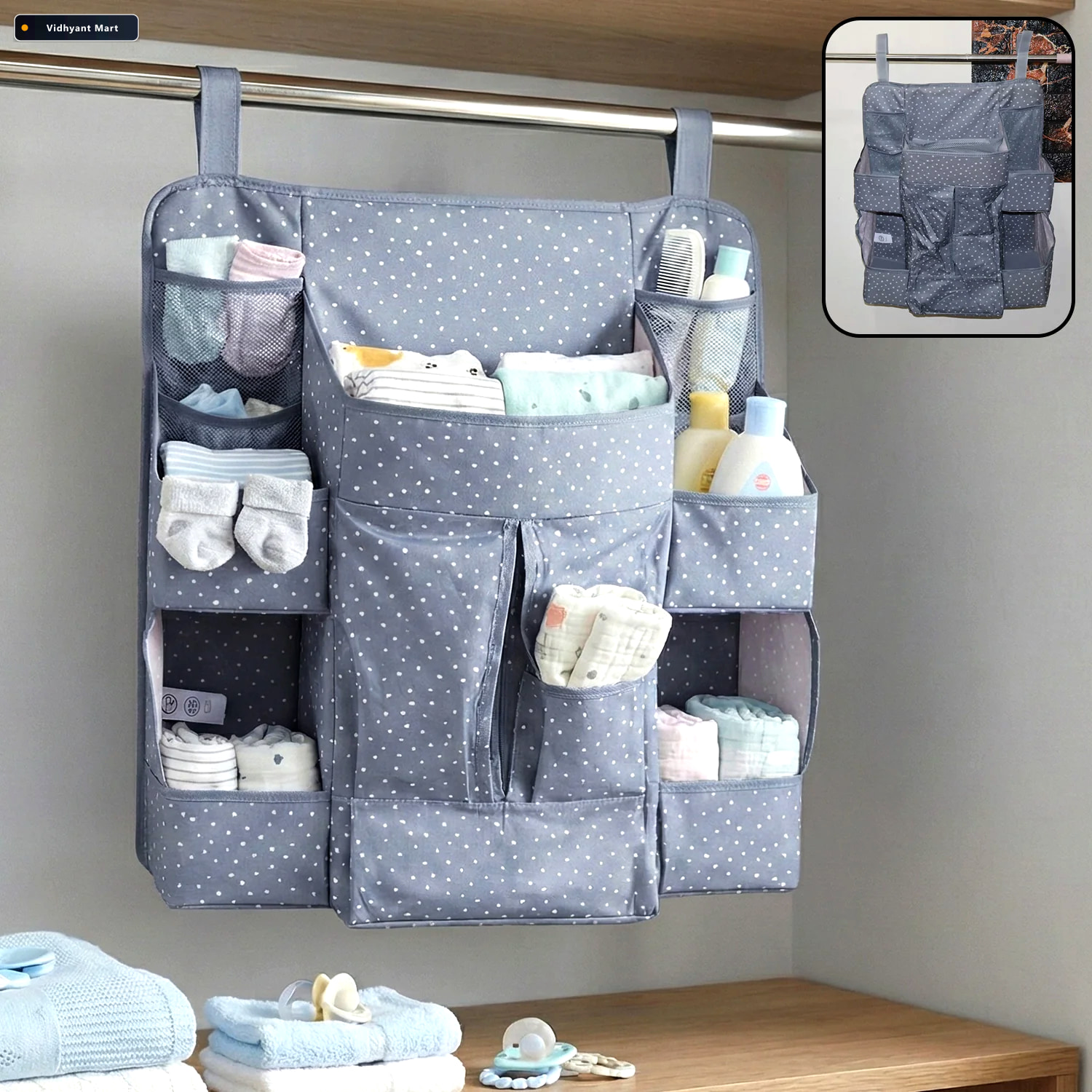 Vidhyant Mart Baby Care Organizer Multi Pocket Hanging Nursery S 1