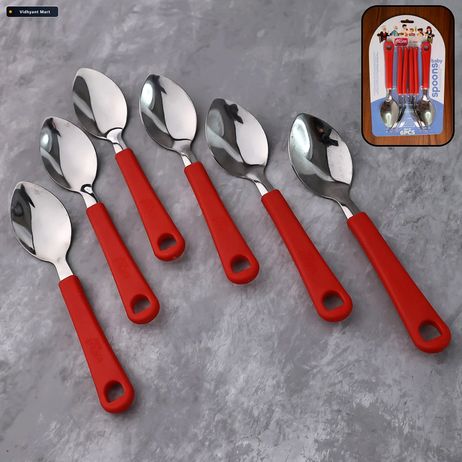 Vidhyant Mart Baby Feeding Spoon Set Durable Stainless Steel 6 P 1
