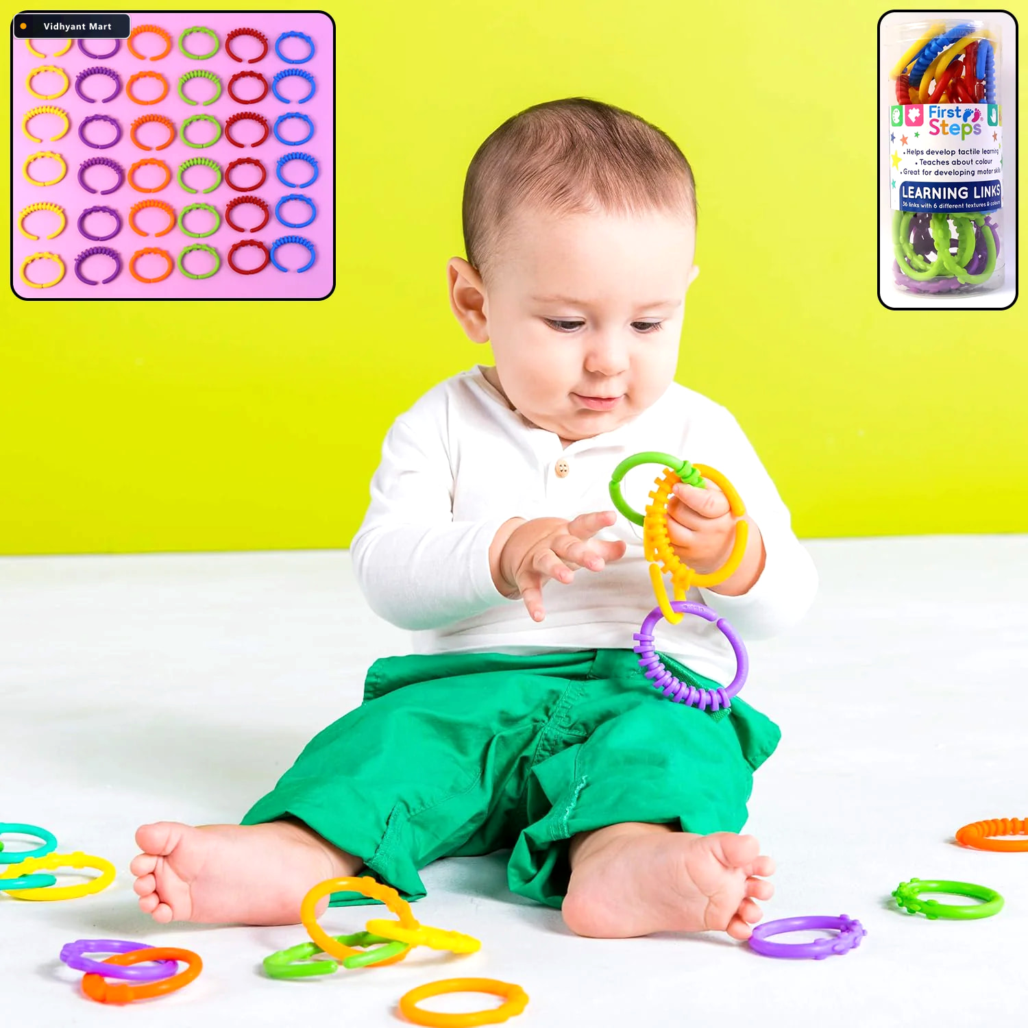 Vidhyant Mart Baby Learning Links 36 Pc Educational Toy Set For 1