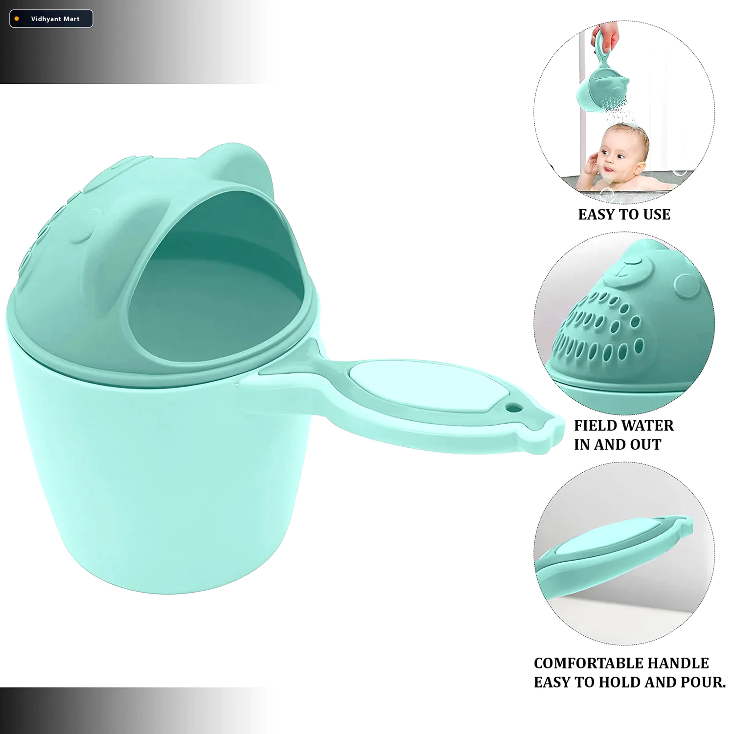 Vidhyant Mart Baby Shampoo Shower Cup Safe Eye Protection For Ki 4