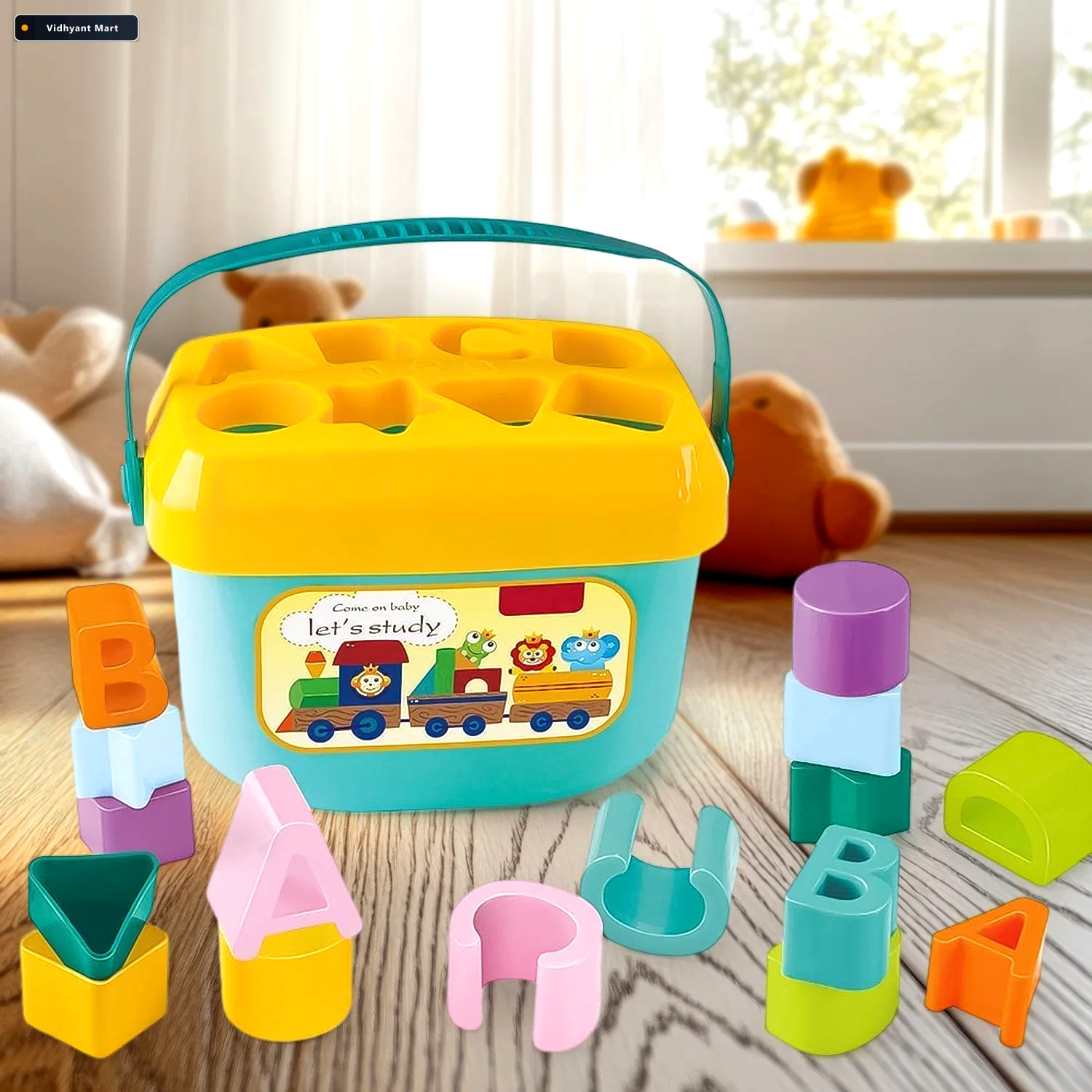Vidhyant Mart Baby Shape Sorter Toy Geometric Stacking Blocks Li 1