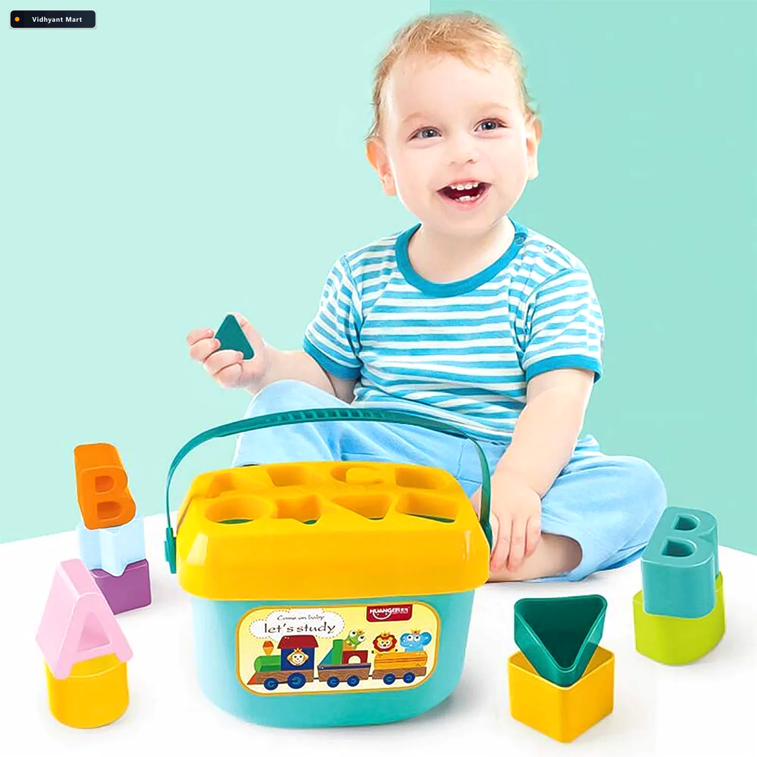 Vidhyant Mart Baby Shape Sorter Toy Geometric Stacking Blocks Li 4