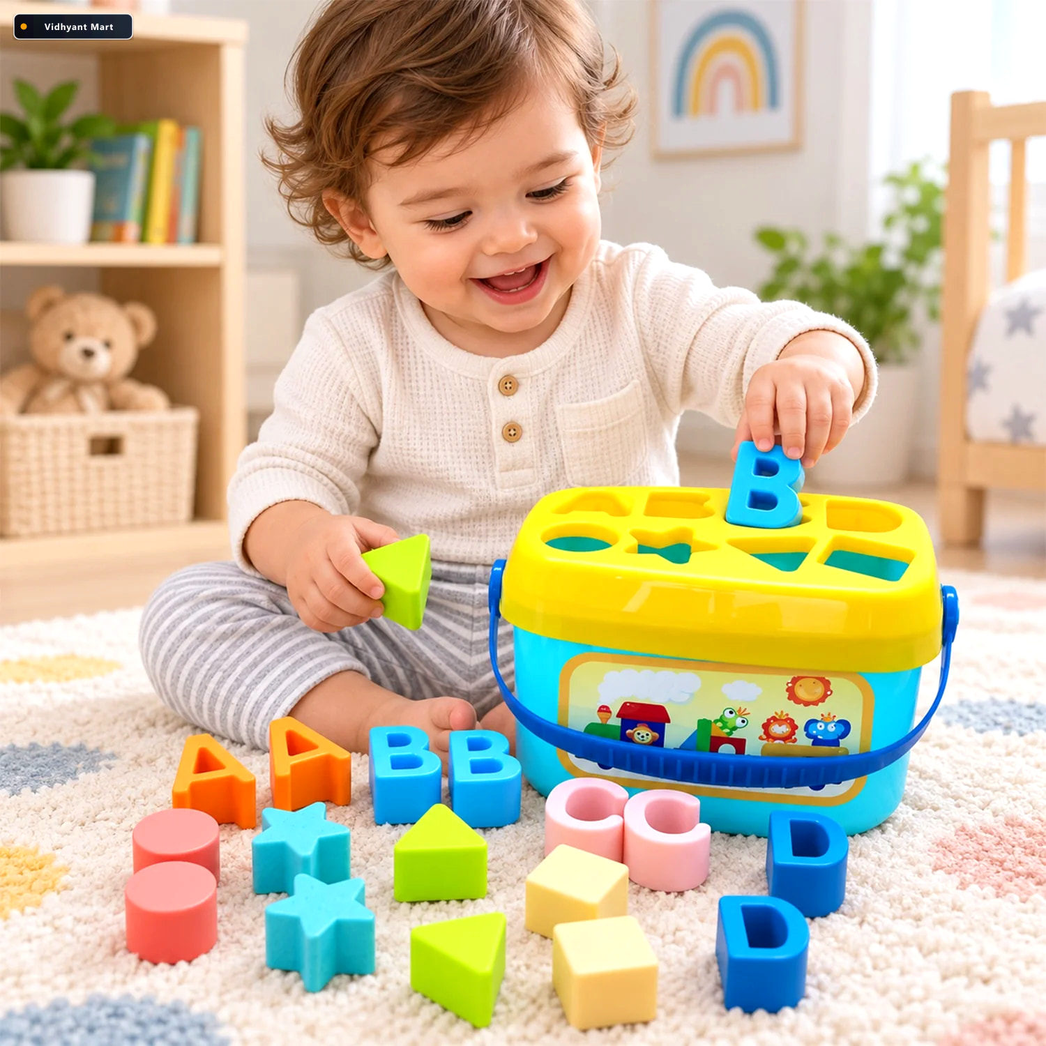 Vidhyant Mart Baby Shape Sorter Toy With Geometric Stacking Bloc 1