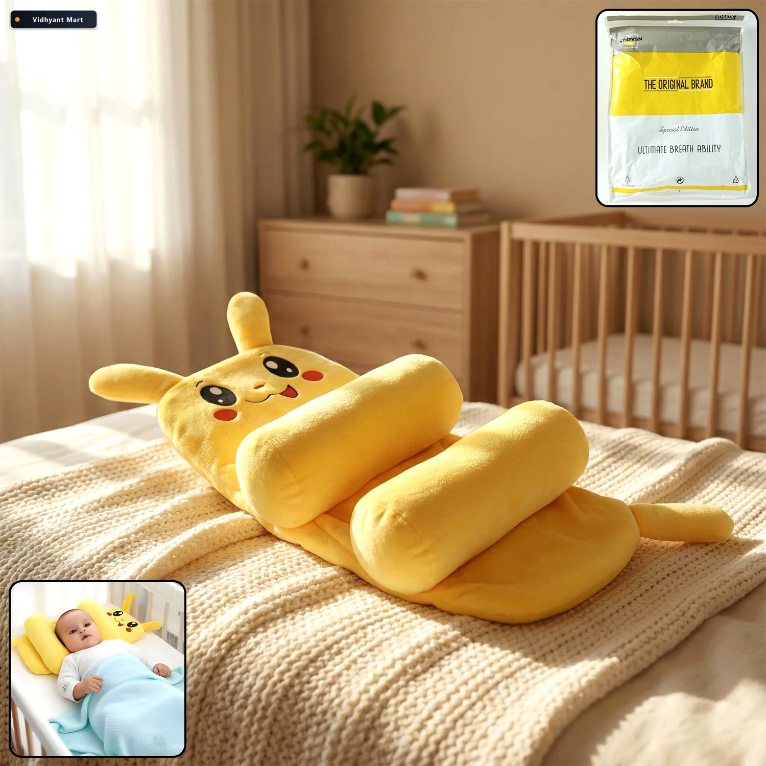 Vidhyant Mart Baby Sliding Pillow Soft Support For Comfortable S 1