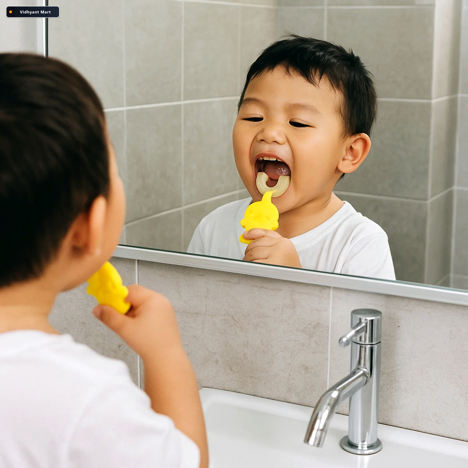 Vidhyant Mart Baby Toothbrush Cute Duck U Shape Soft Silicone 36 3