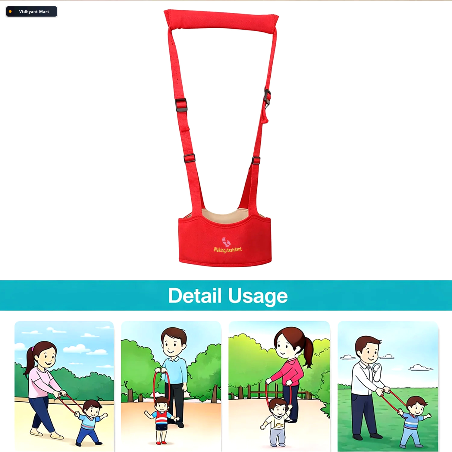 Vidhyant Mart Baby Walking Assistant Harness Adjustable Support 3