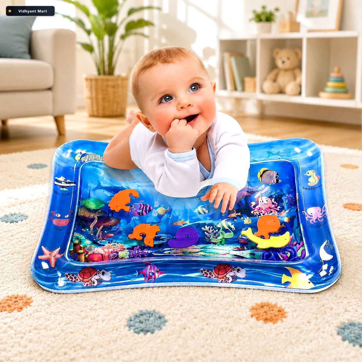Vidhyant Mart Baby Water Mat Inflatable Tummy Time Play Mat Litt 1