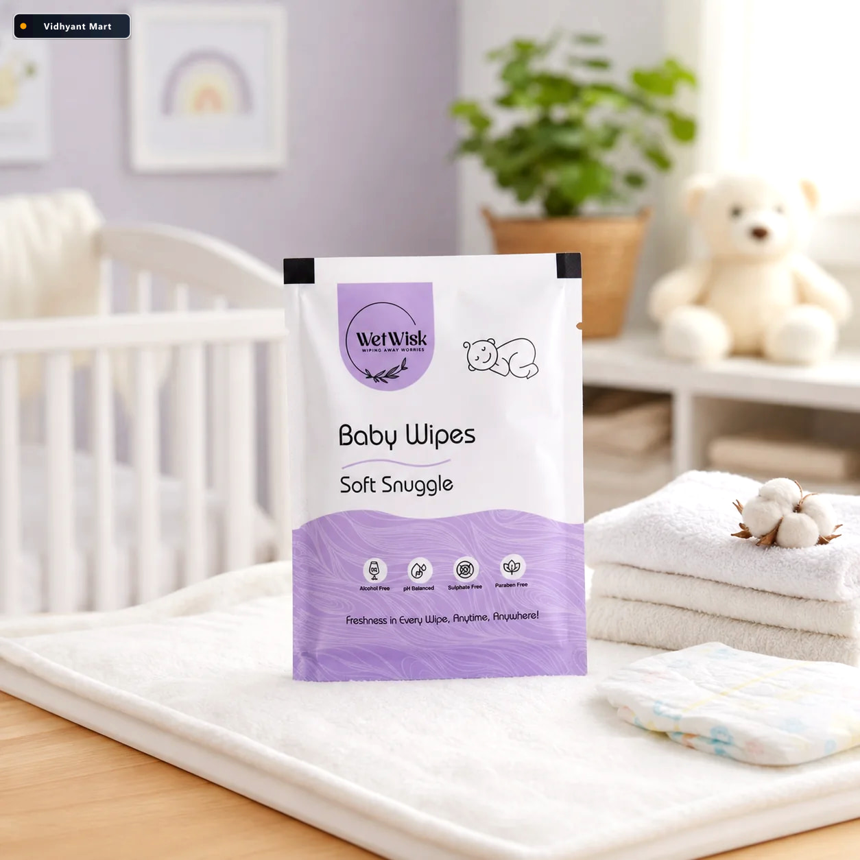 Vidhyant Mart Baby Wet Wipes Gentle Hypoallergenic Alcohol Free 2