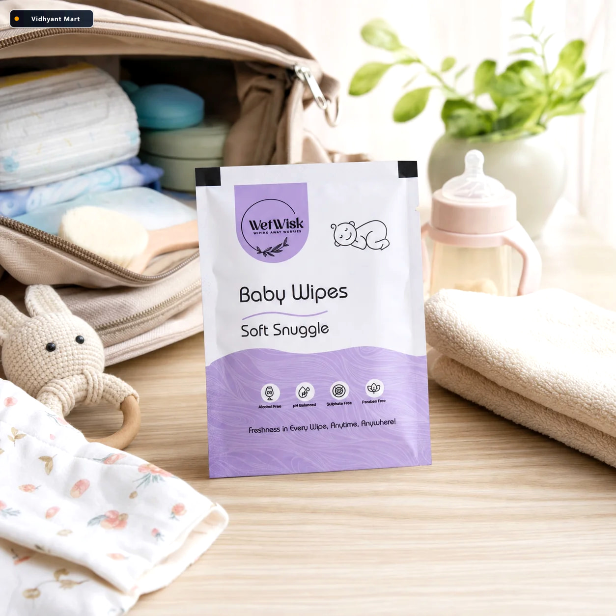 Vidhyant Mart Baby Wet Wipes Gentle Hypoallergenic Alcohol Free 3