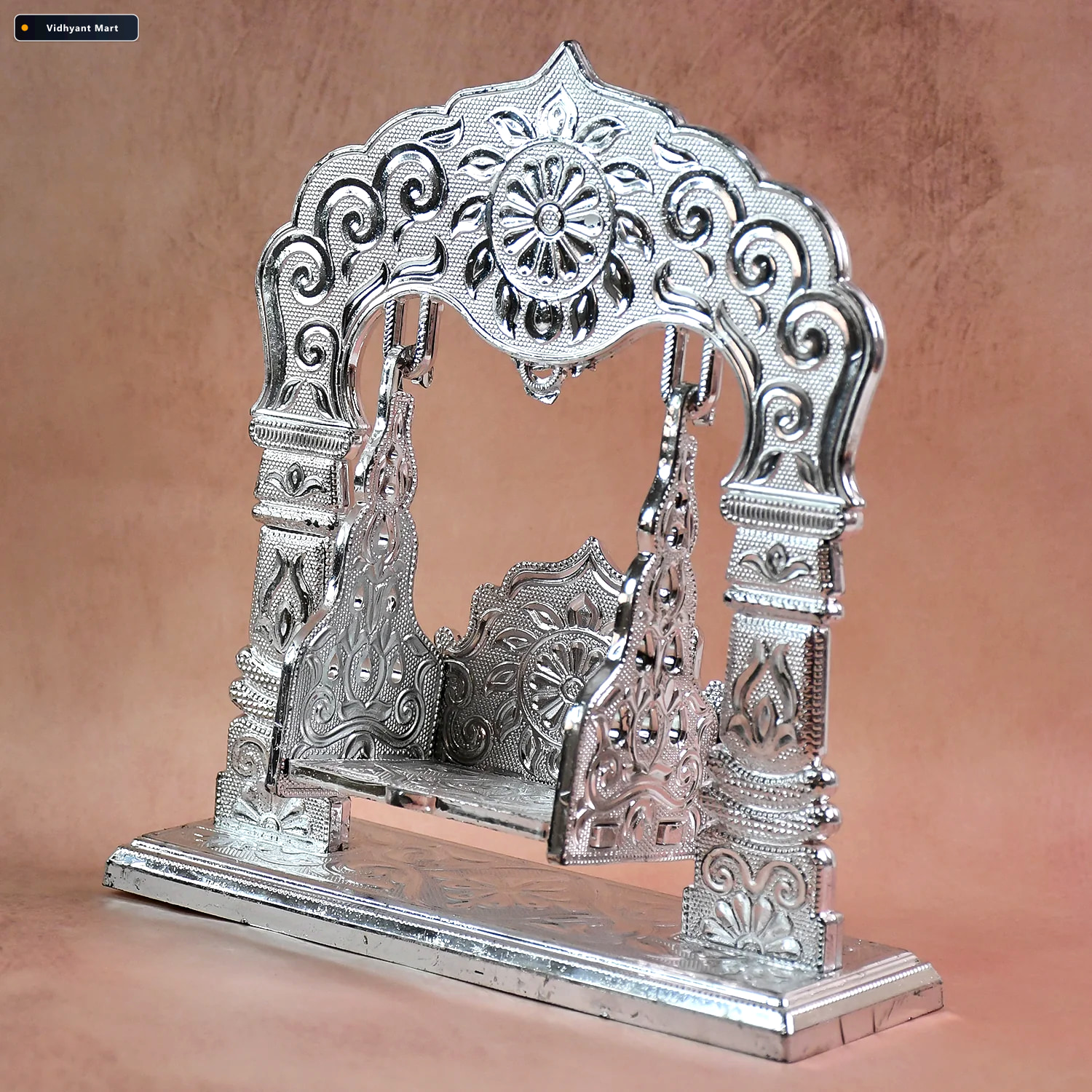 Vidhyant Mart Bal Gopal Jhula Silver Coated Decorative Swing For 2