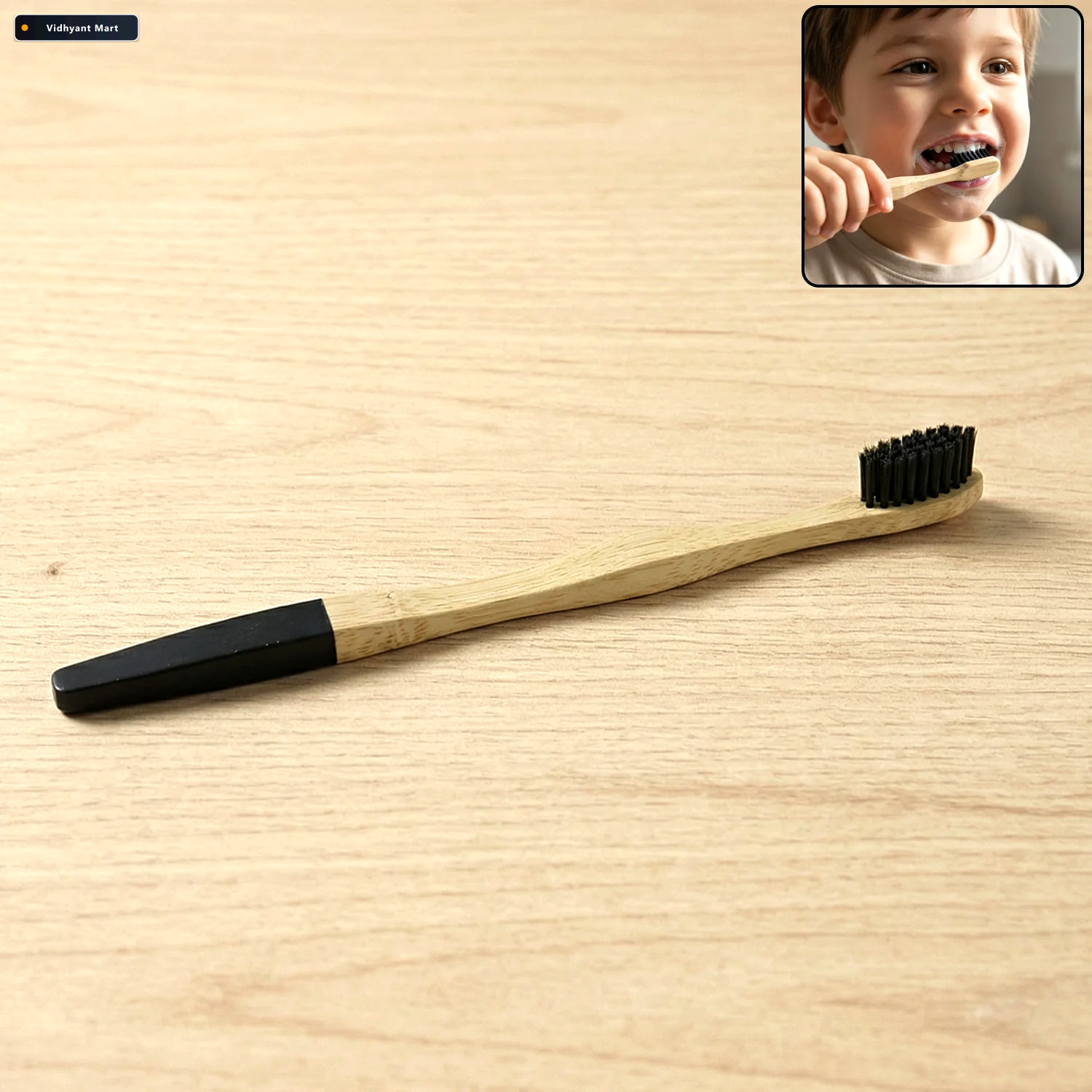 Vidhyant Mart Bamboo Toothbrush Eco Friendly Soft Charcoal Brist 2