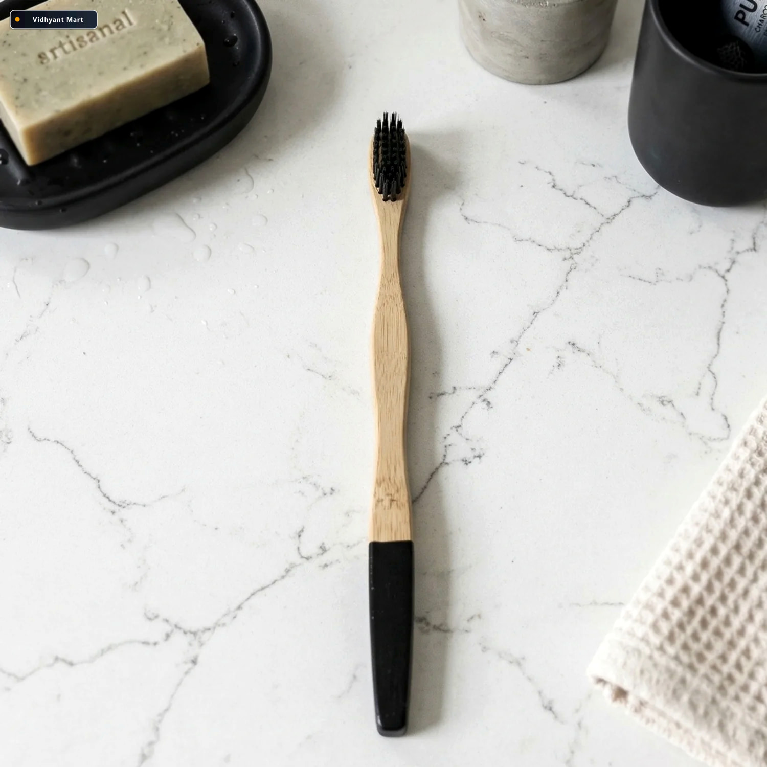 Vidhyant Mart Bamboo Toothbrush Eco Friendly Soft Charcoal Brist 4
