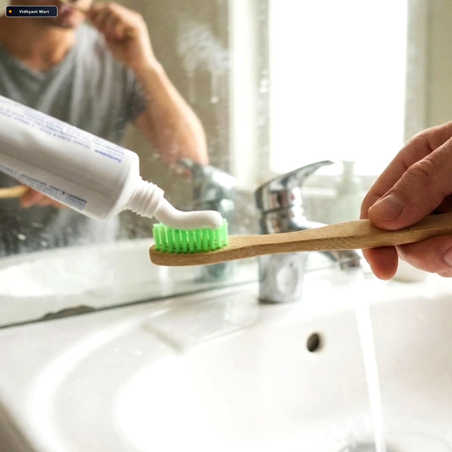 Vidhyant Mart Bamboo Toothbrush Set For Adults Soft Bristles Pac 2