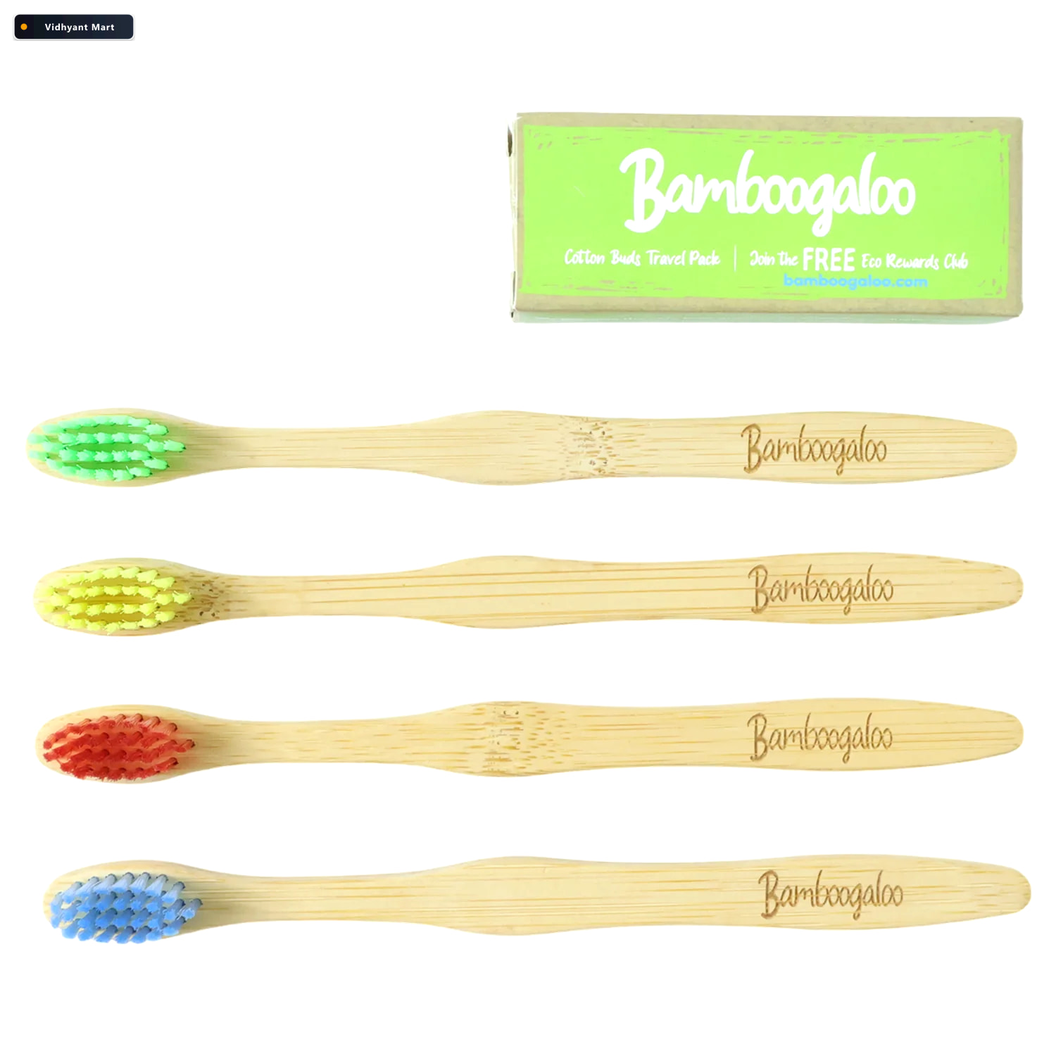 Vidhyant Mart Bamboo Toothbrush Set For Adults Soft Bristles Pac 3
