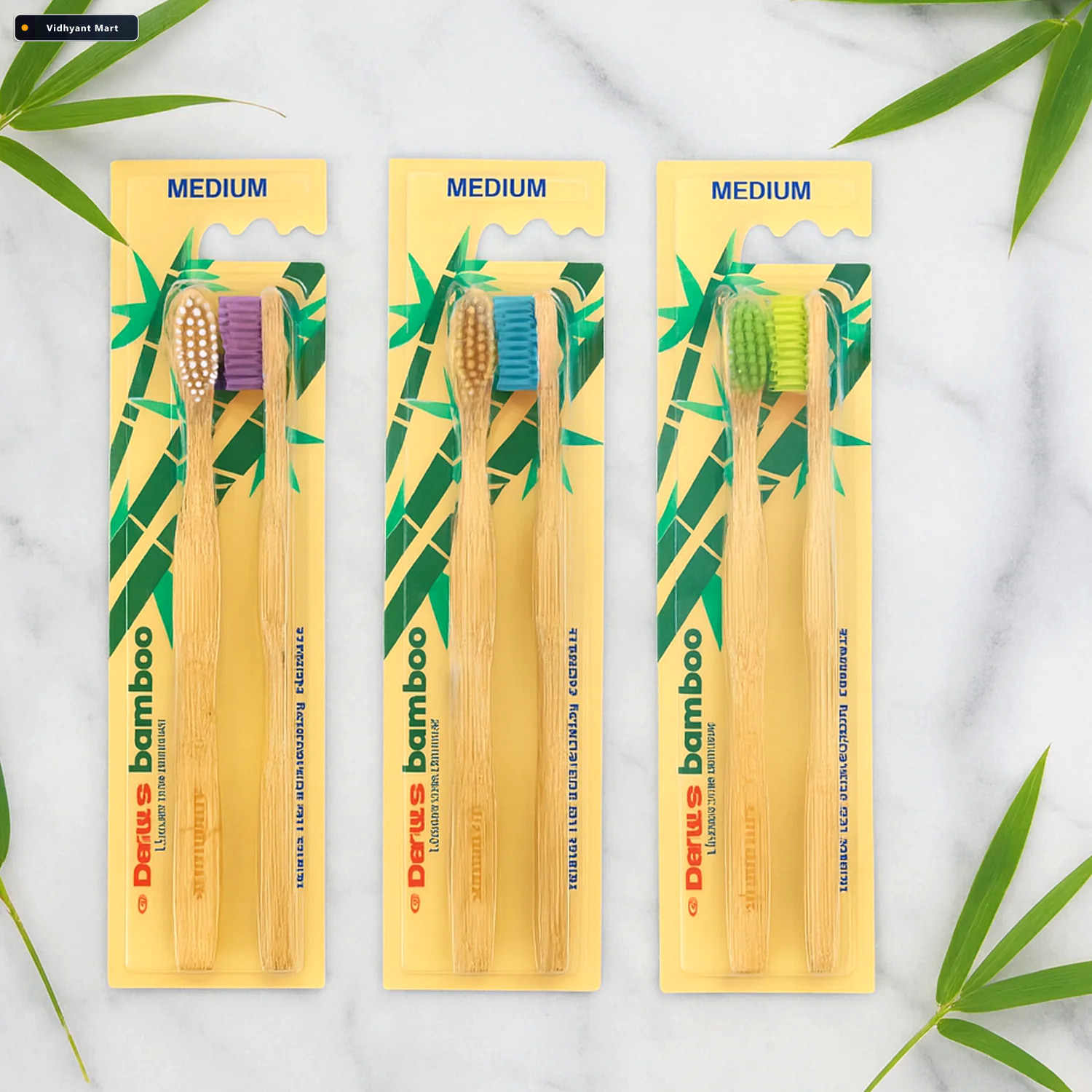 Vidhyant Mart Bamboo Toothbrush Twin Pack Eco Friendly Daily Ora 1