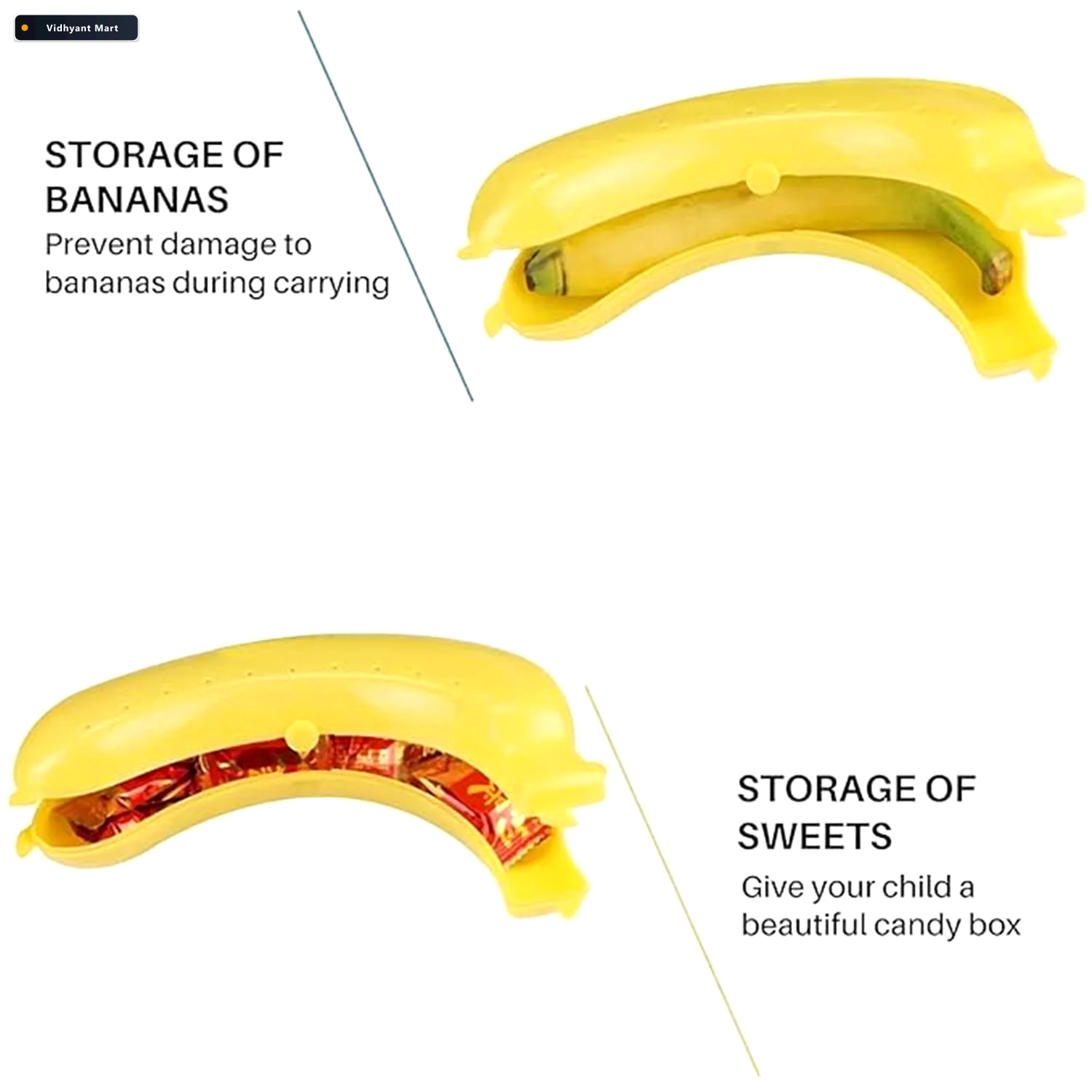 Vidhyant Mart Banana Case Durable Ventilated Portable Lunchie Bu 3