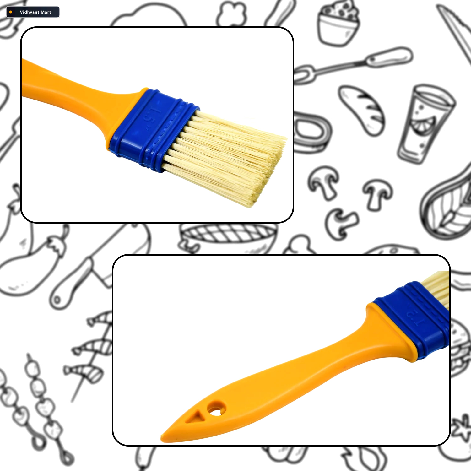 Vidhyant Mart Basting Brush Set Multifunction Kitchen Tool Bake 4