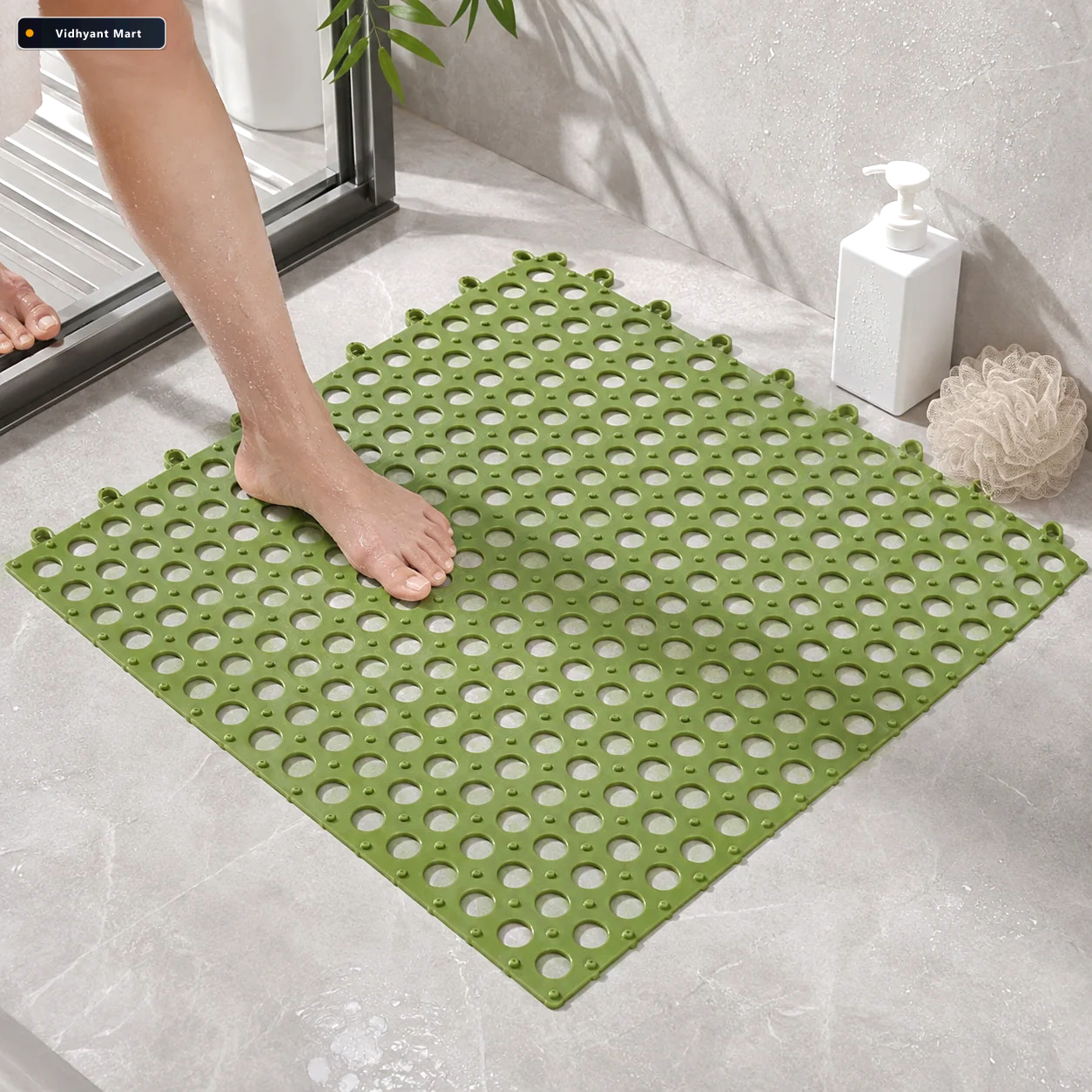 Vidhyant Mart Bath Anti Slip Mat Bathroom Safety Mat 26x26 Cm Mi 1