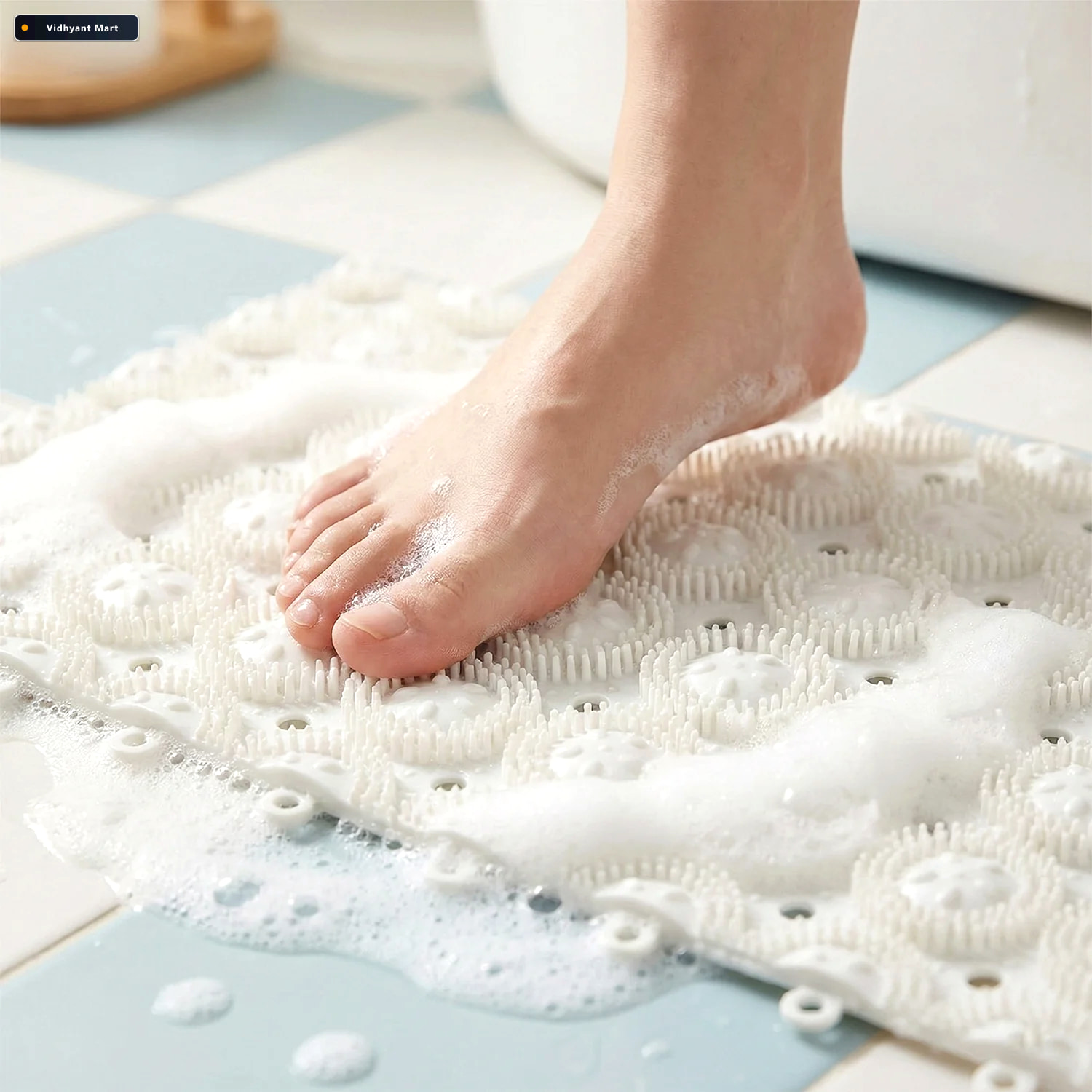 Vidhyant Mart Bathroom Massage Mat Anti Slip Safety With Suction 3