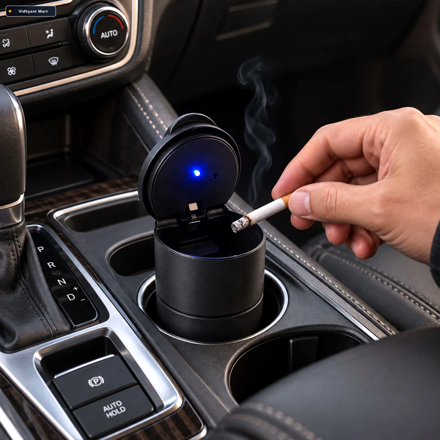 Vidhyant Mart Bb Portable Car Ashtray With Flip Top Lid And Blue 1