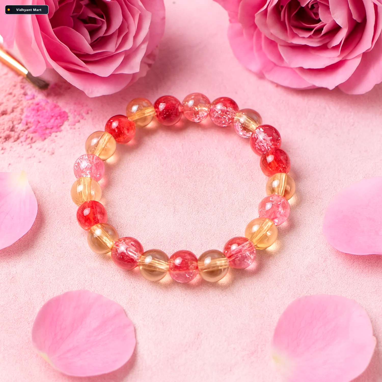 Vidhyant Mart Beaded Stretch Bracelet Lightweight Elegant Daily 3