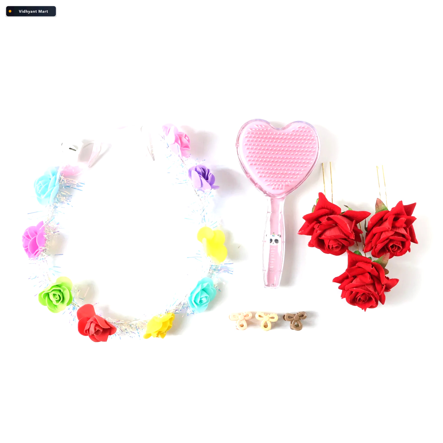 Vidhyant Mart Beauty Hair Styling Combo Set Floral Accessories D 4