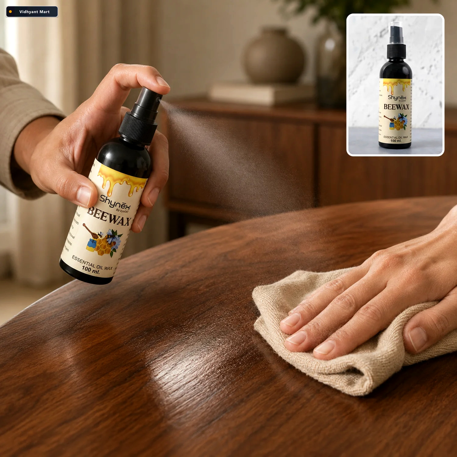 Vidhyant Mart Beeswax Furniture Polish Natural Shine Surface Pro 1