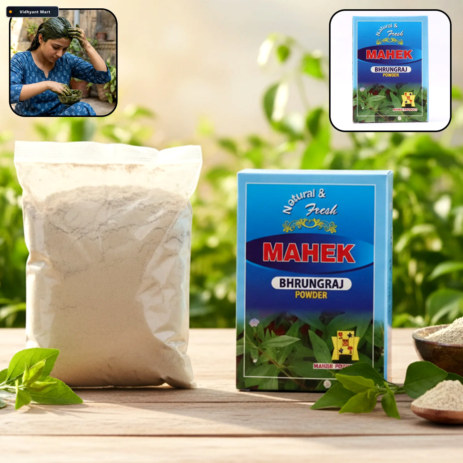 Vidhyant Mart Bhringraj Powder Natural Herbal Hair Care Powder 8 1