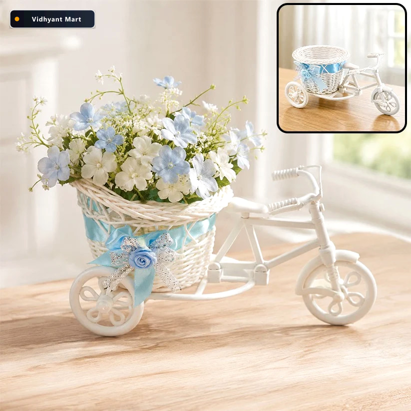 Vidhyant Mart Bicycle Flower Pot Stand Unique Plastic Home Decor 1
