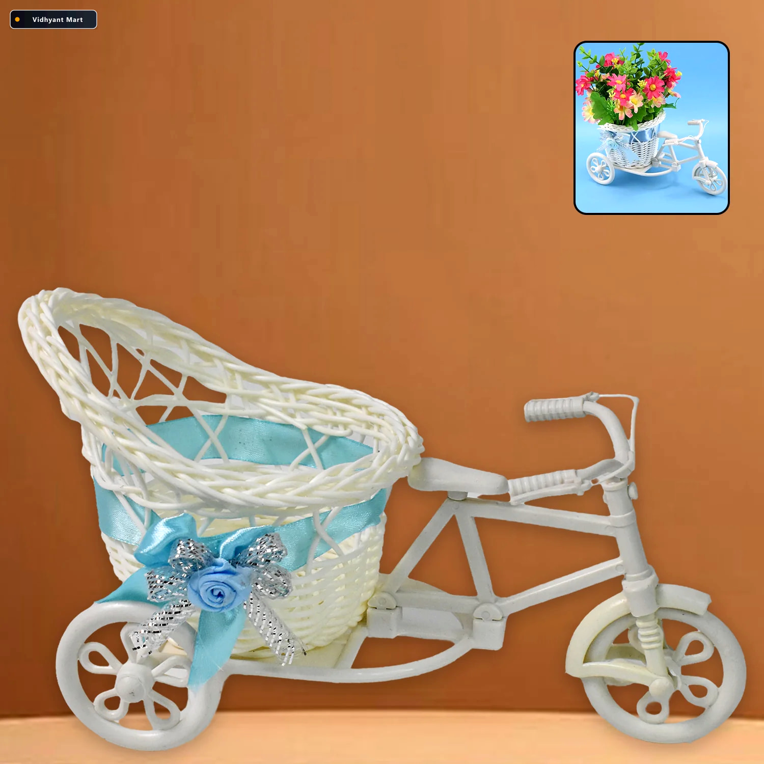 Vidhyant Mart Bicycle Flower Pot Stand Unique Plastic Home Decor 3
