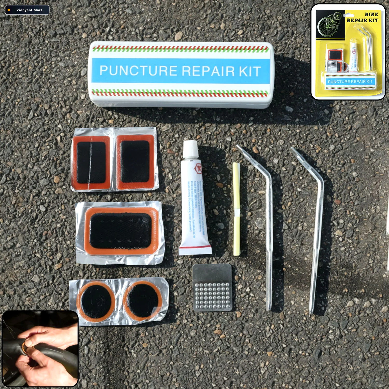 Vidhyant Mart Bicycle Tire Repair Kit Portable Puncture Patch Se 1