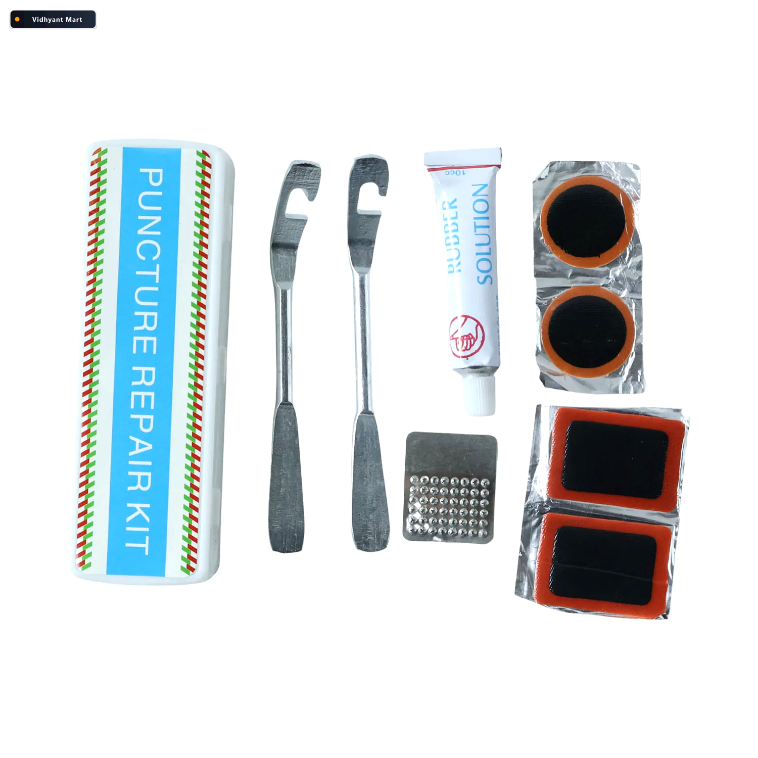 Vidhyant Mart Bicycle Tire Repair Kit Portable Puncture Patch Se 4