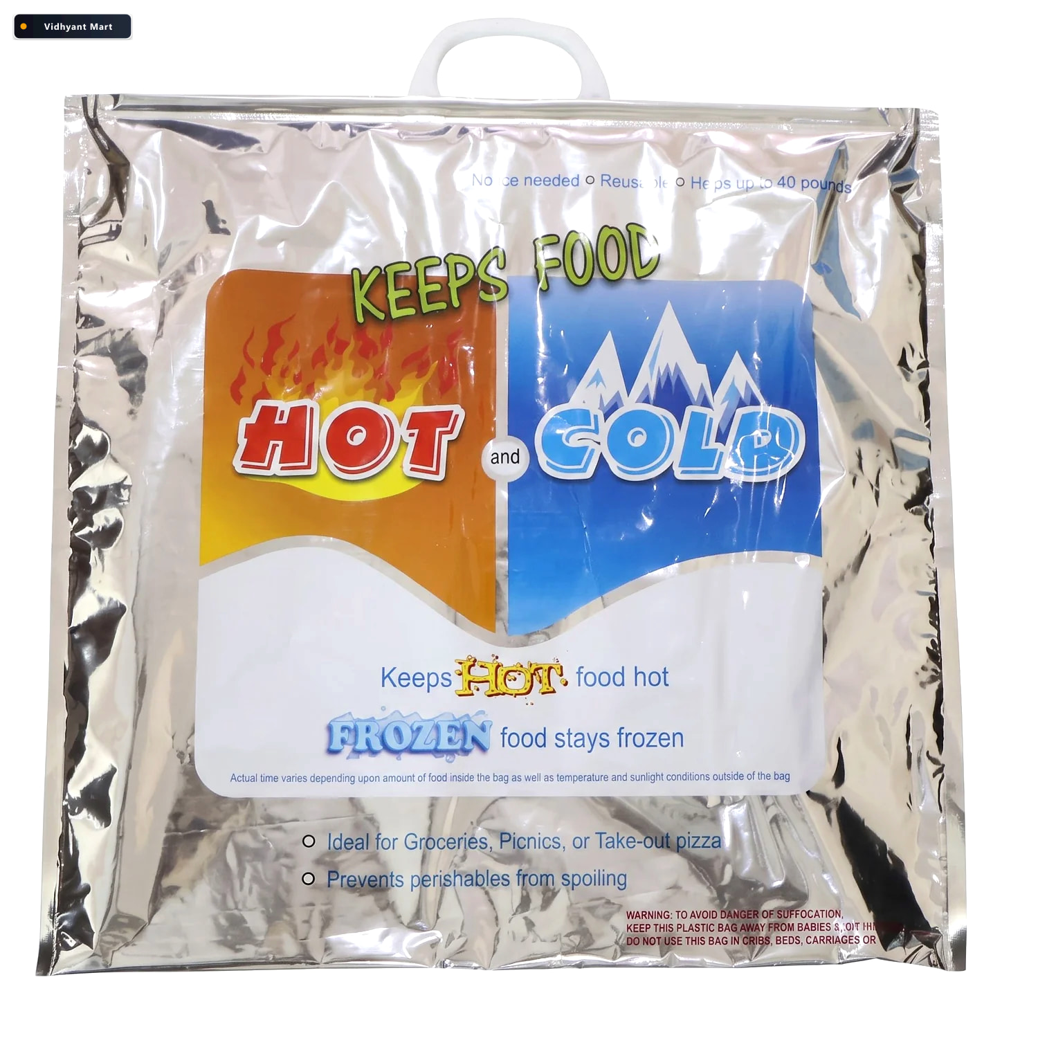 Vidhyant Mart Big Hot Cold Insulated Food Storage Bag For Grocer 4