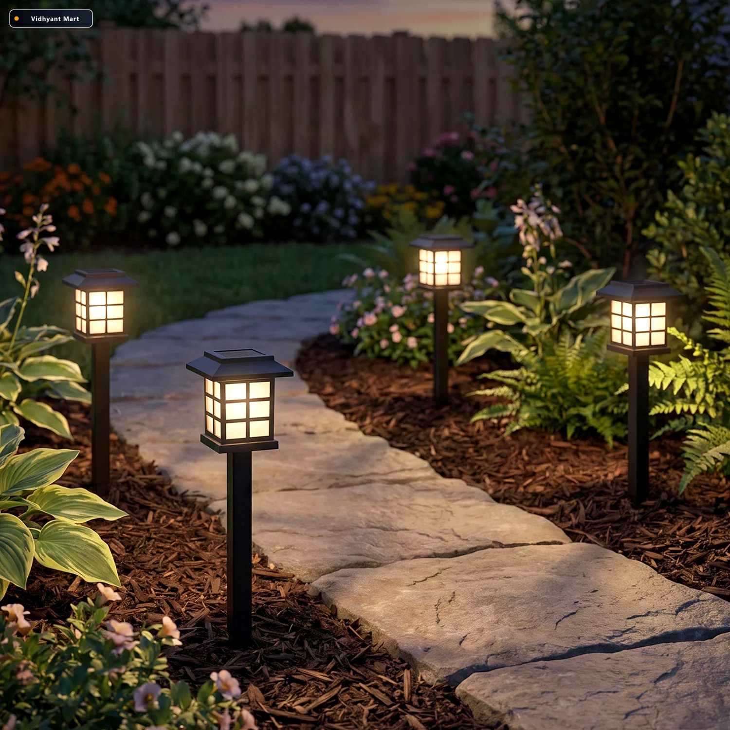 Vidhyant Mart Big Solar Garden Lantern Pathway Stake Light For O 3