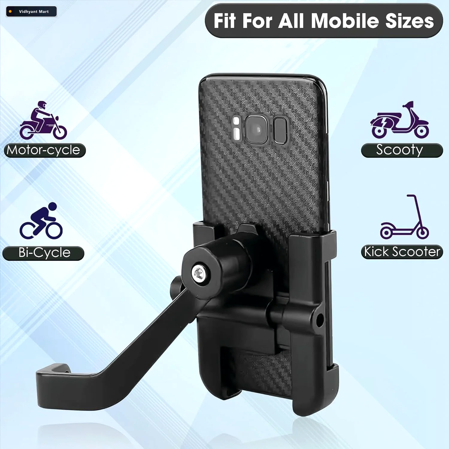 Vidhyant Mart Bike Mobile Holder 360 Metal Mount For Scooty Velv 1