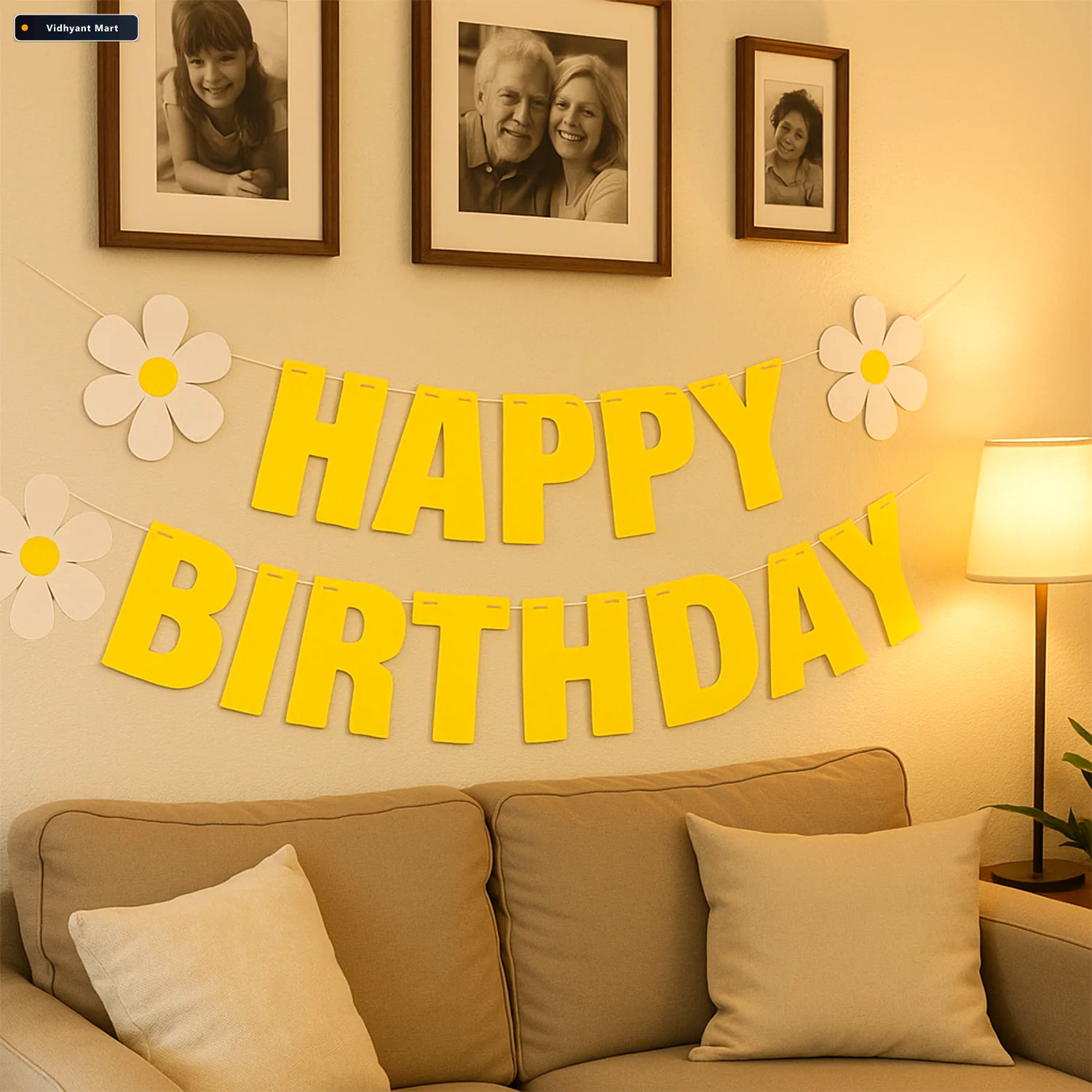 Vidhyant Mart Birthday Banner Set Vibrant Floral Party Decoratio 2