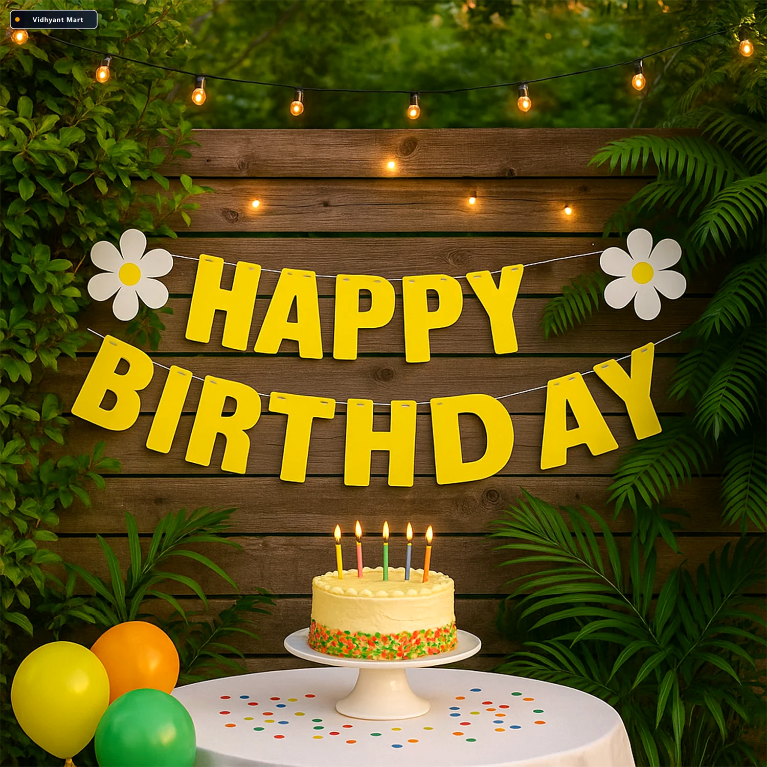 Vidhyant Mart Birthday Banner Set Vibrant Floral Party Decoratio 3