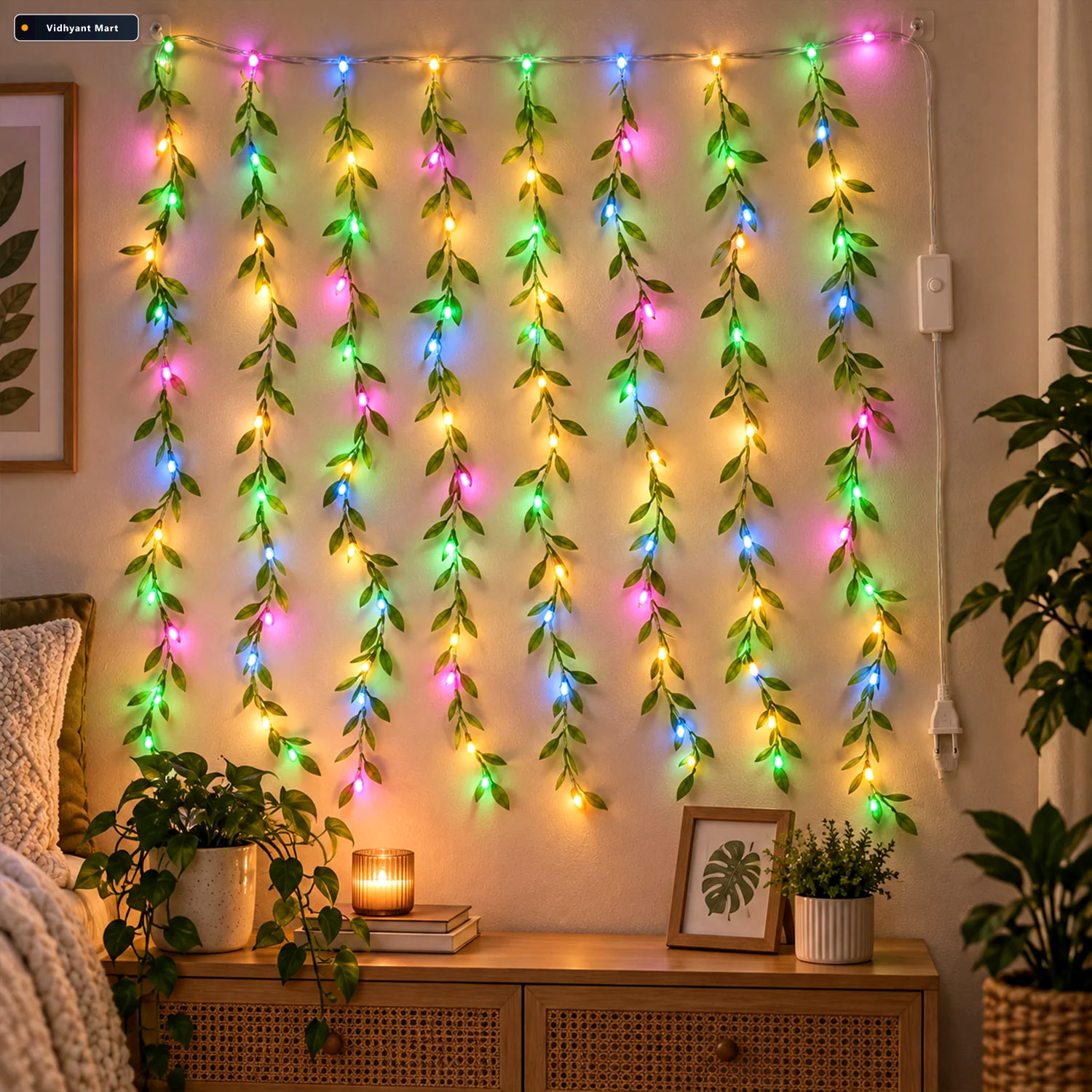 Vidhyant Mart Bis Certified Decorative Leaf Led Curtain Light Wi 1