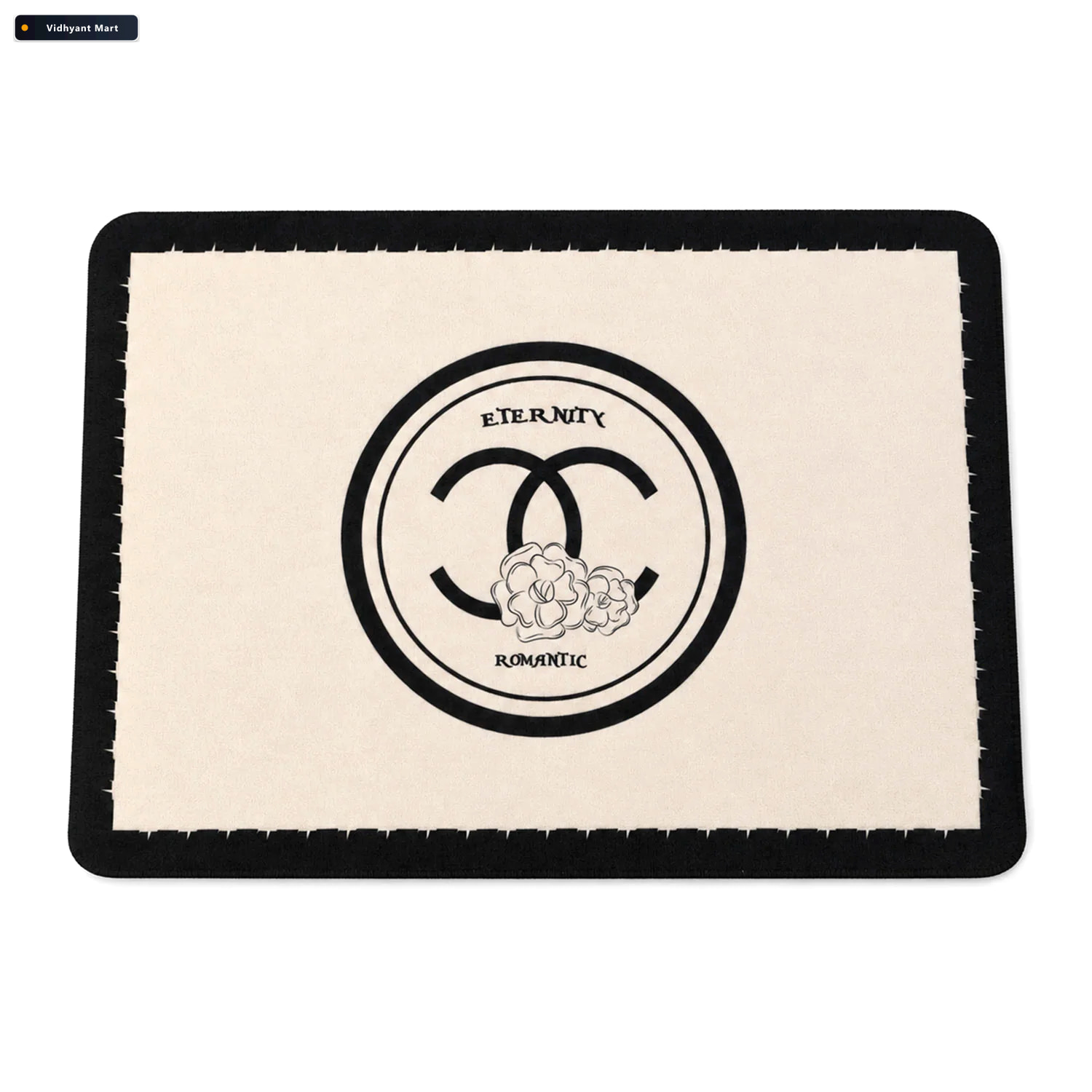 Vidhyant Mart Black And Cream Bath Mat Soft Textured Absorbent F 4