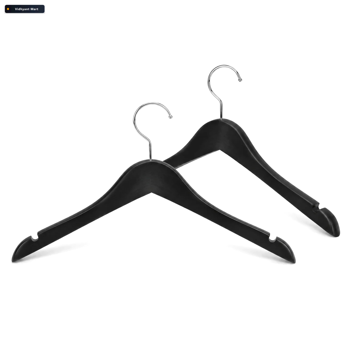 Vidhyant Mart Black Clothes Hangers With Swivel Hook For Shirts 4