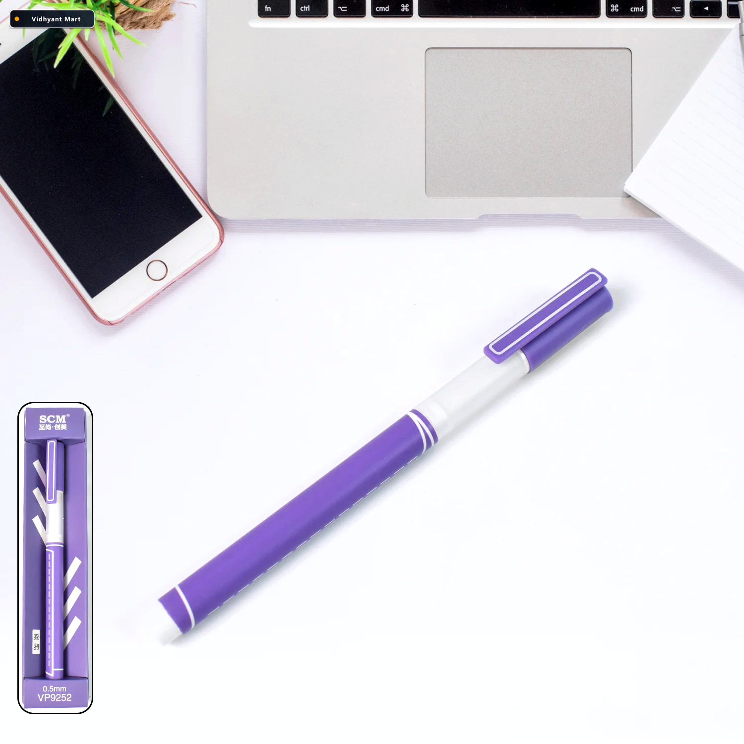 Vidhyant Mart Black Gel Pen 05mm Fine Tip Smooth Precise Writing 4