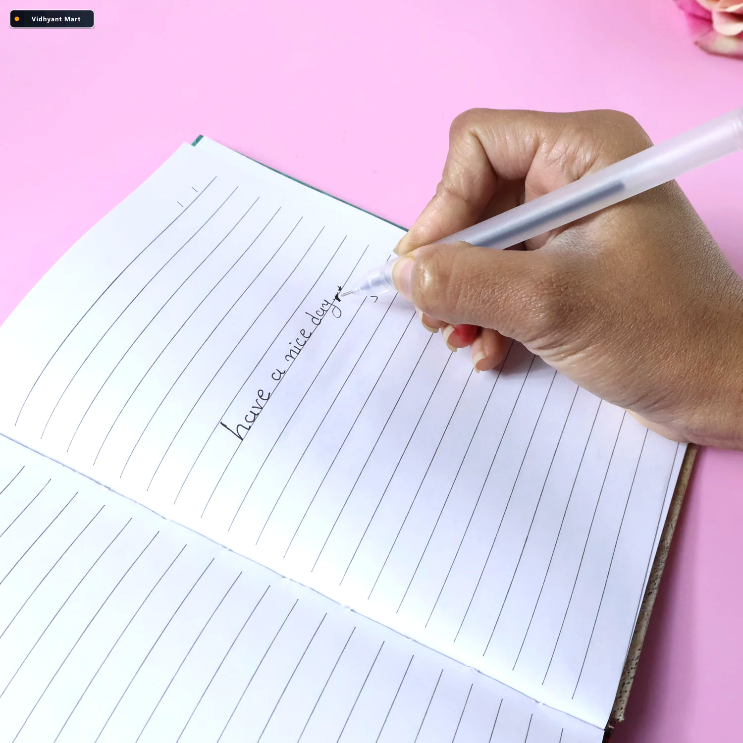 Vidhyant Mart Black Gel Pens Set Of 6 Transparent Smooth Writing 3
