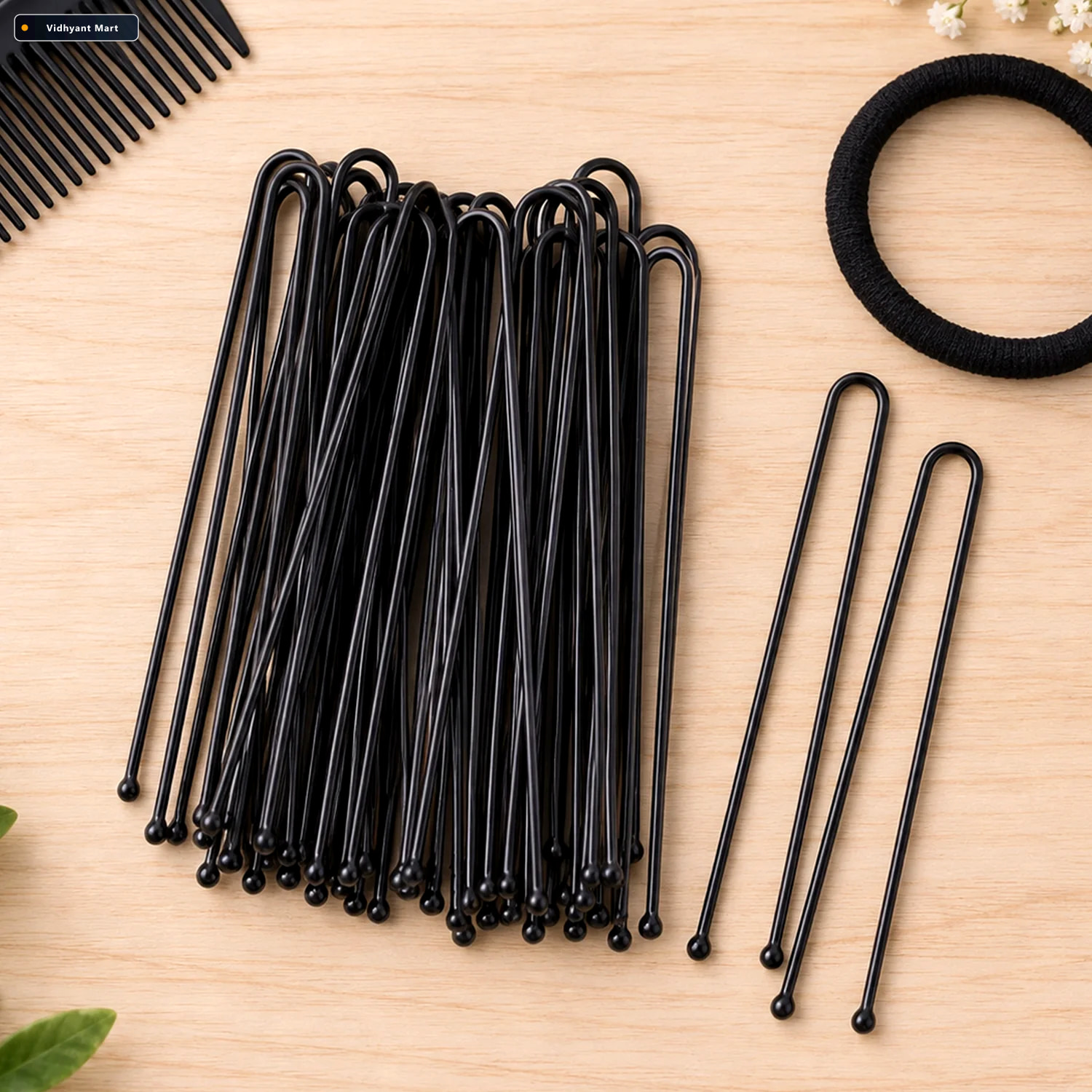 Vidhyant Mart Black Metal Hair Pins With Smooth Finish 32 Pc 3