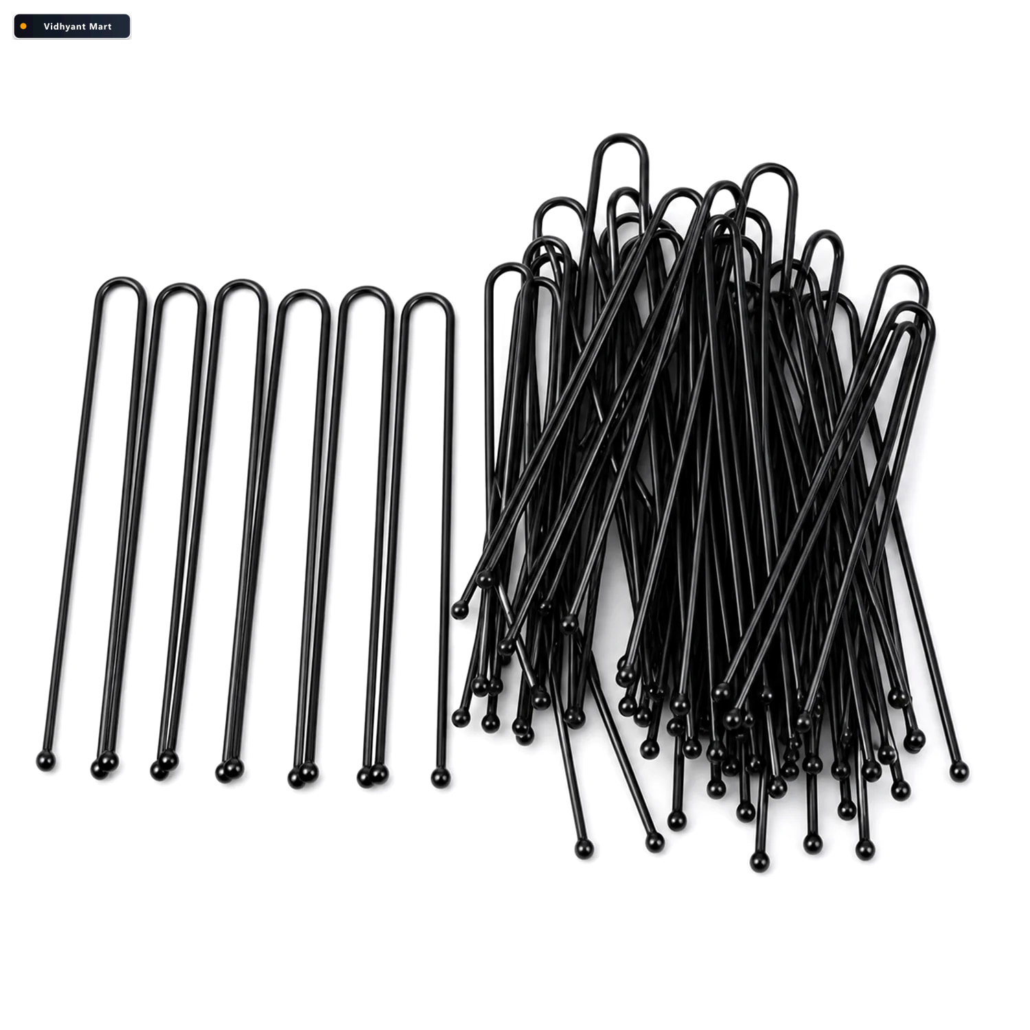 Vidhyant Mart Black Metal Hair Pins With Smooth Finish 32 Pc 4