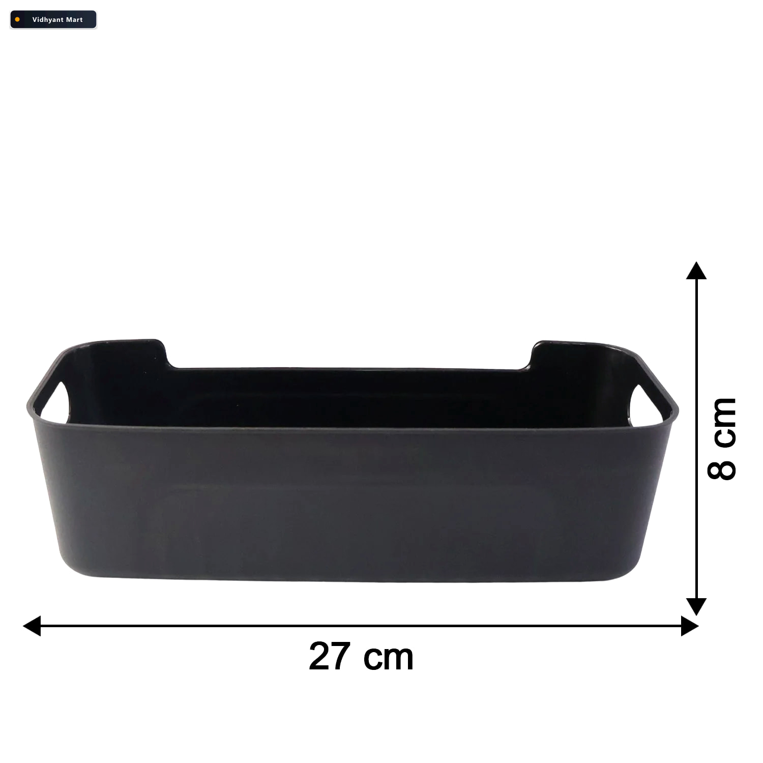 Vidhyant Mart Black Plastic Storage Basket Tray 4 Piece Stackabl 3