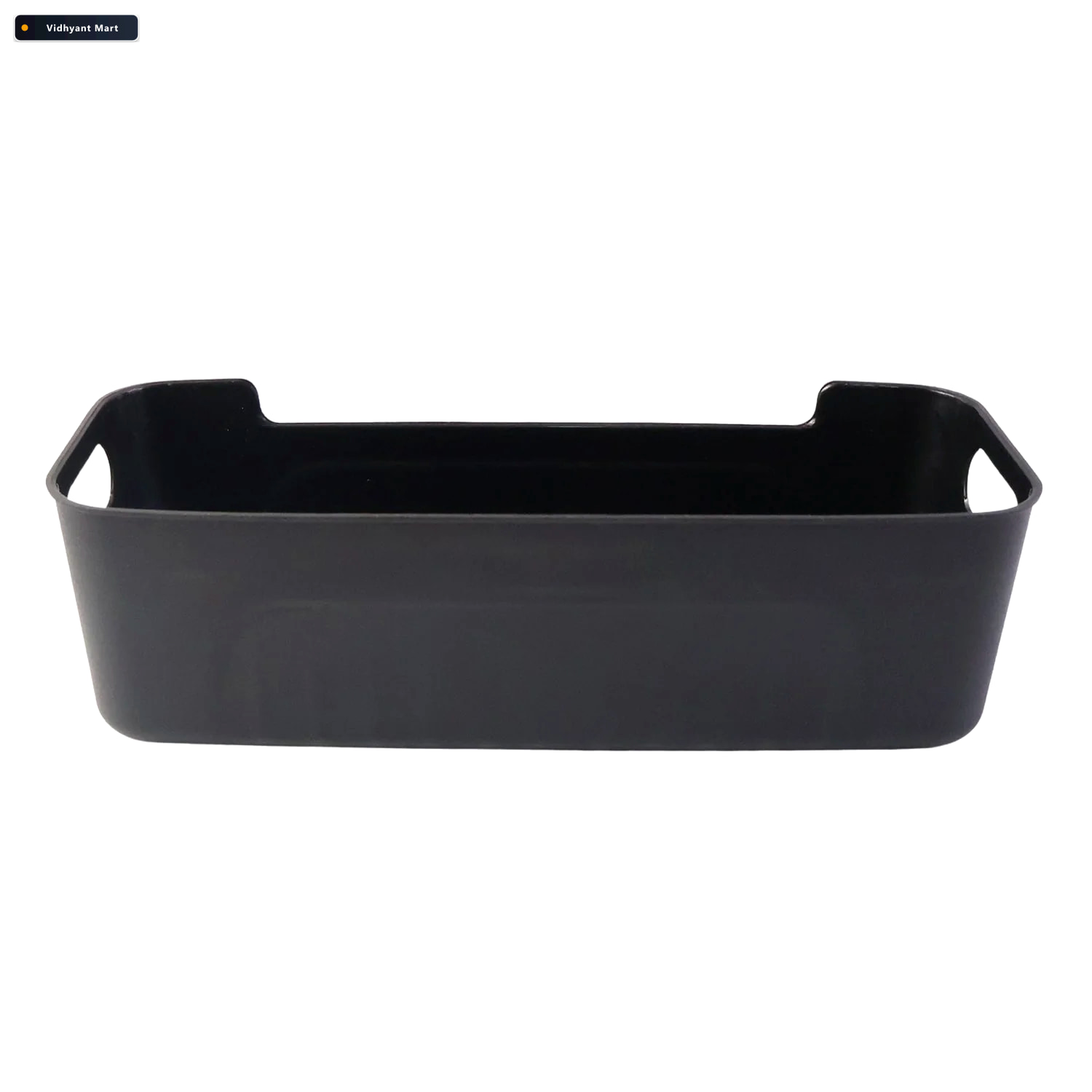 Vidhyant Mart Black Plastic Storage Basket Tray 4 Piece Stackabl 4