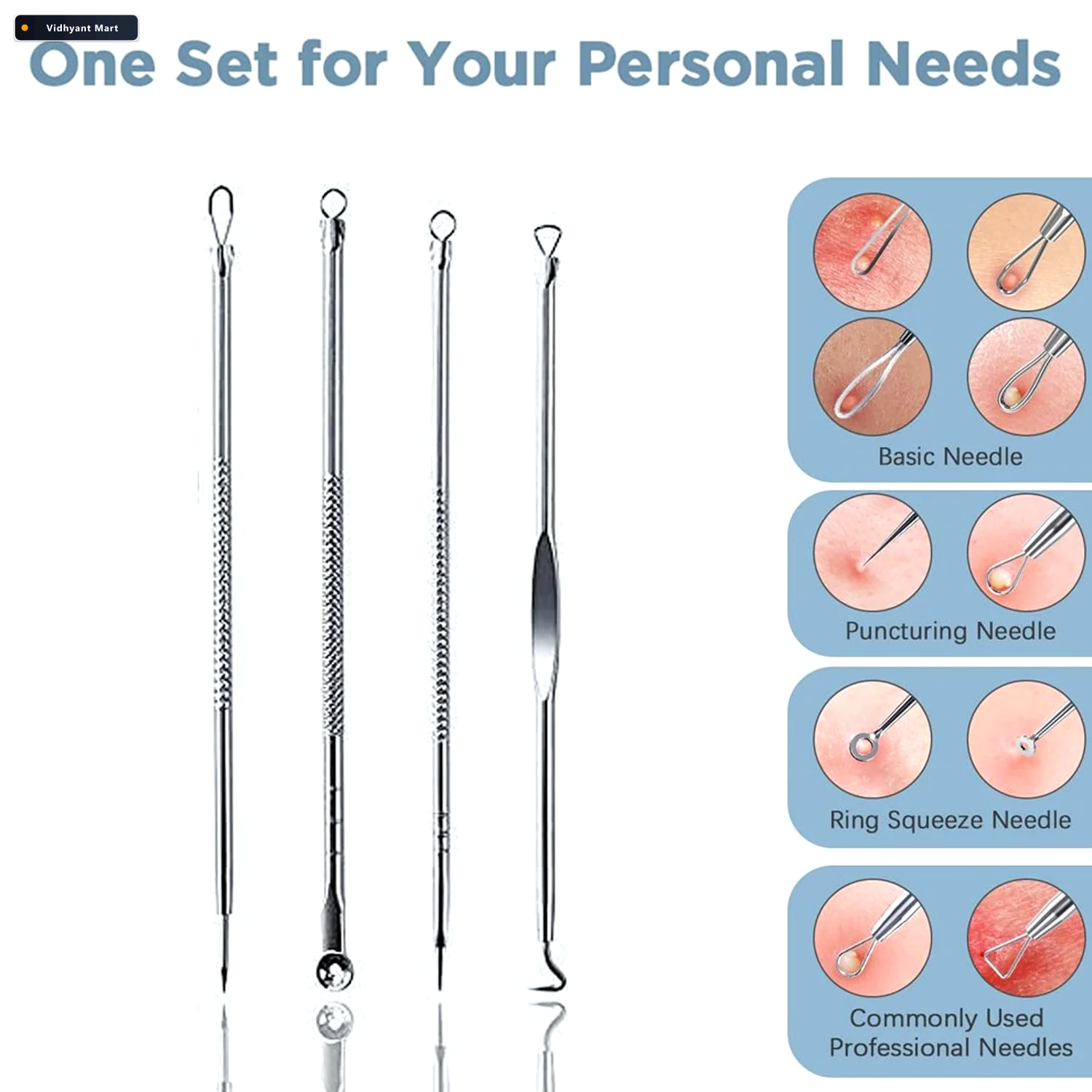 Vidhyant Mart Blackhead Remover Tool 4 In 1 Stainless Steel Extr 3